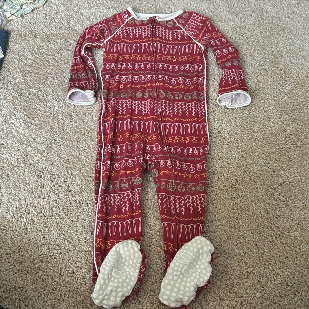 Sweet Bamboo Zip Christmas Light Footie